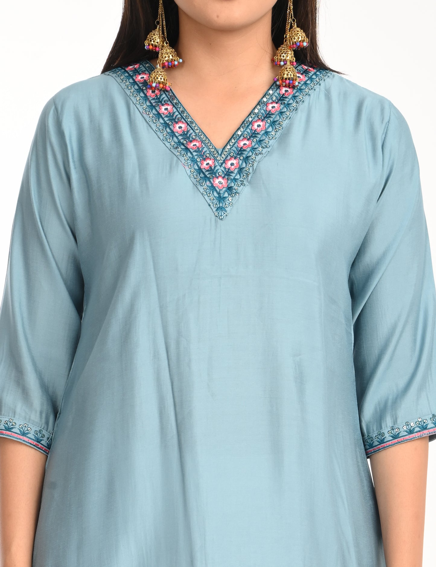 ONVIEW | 1421 | ROMAN SILK EMBROIDERY WITH BORDER | PACK OF 4