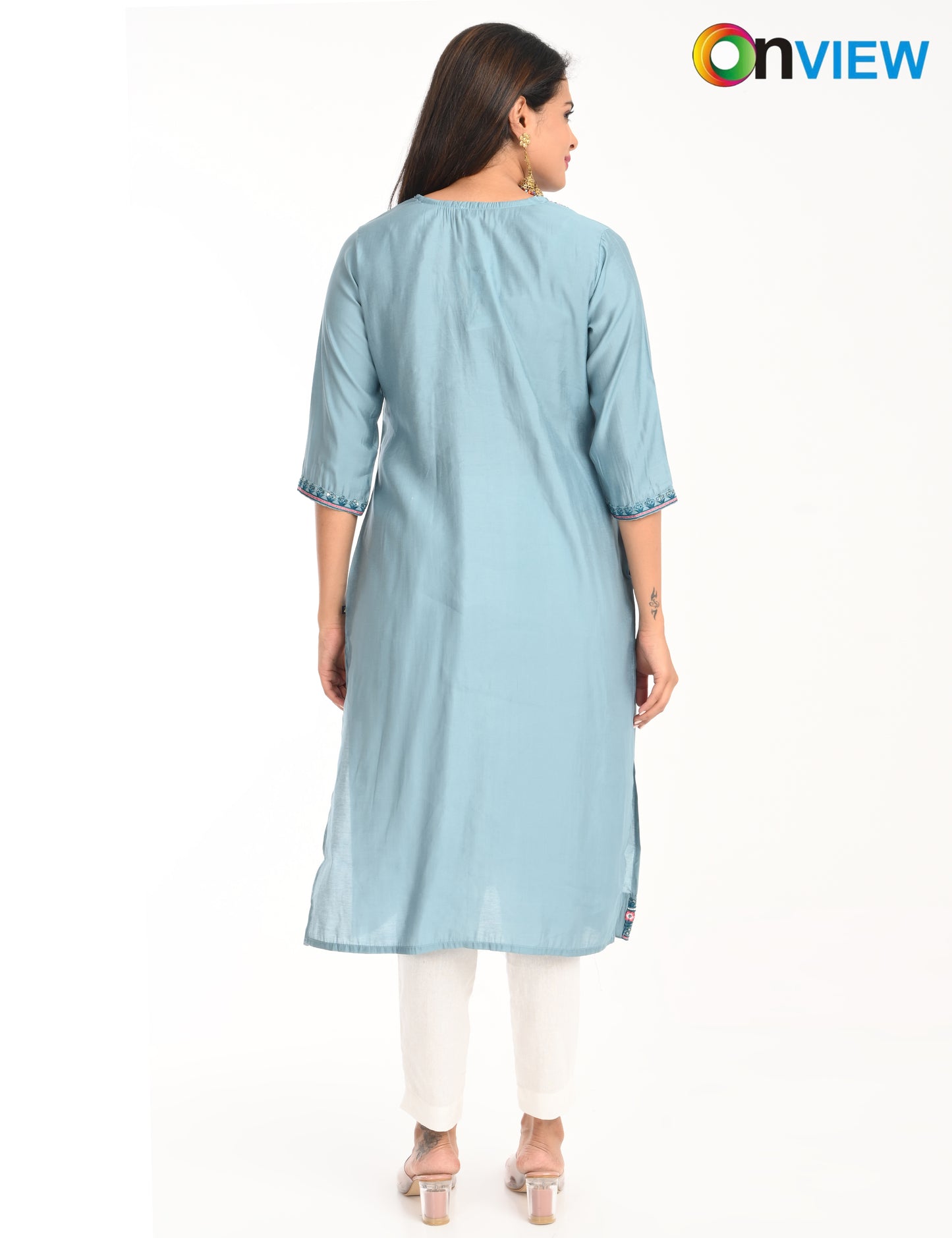 ONVIEW | 1421 | ROMAN SILK EMBROIDERY WITH BORDER | PACK OF 4
