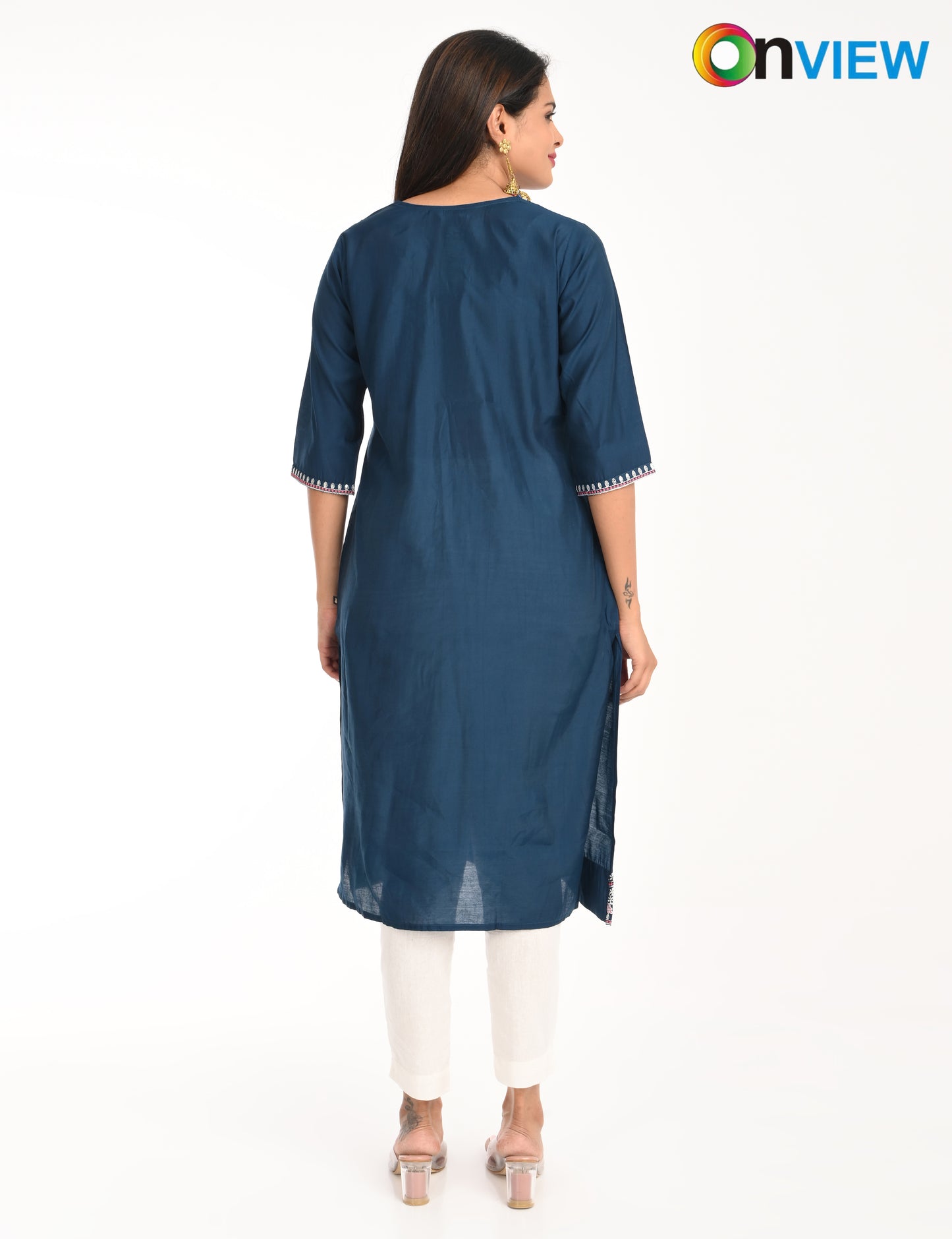 ONVIEW | 1423 | ROMAN SILK EMBROIDERY WITH BORDER | PACK OF 4
