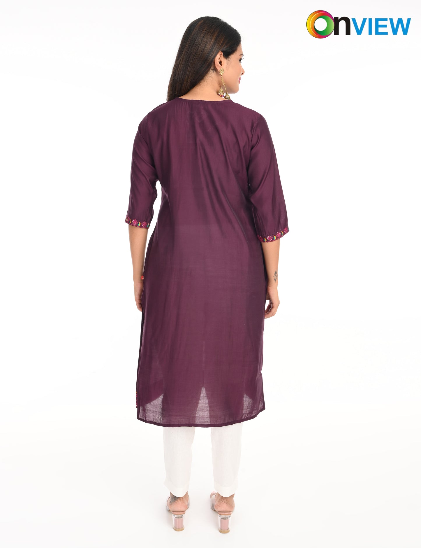 ONVIEW | 1426 | ROMAN SILK EMBROIDERY WITH BORDER | PACK OF 4