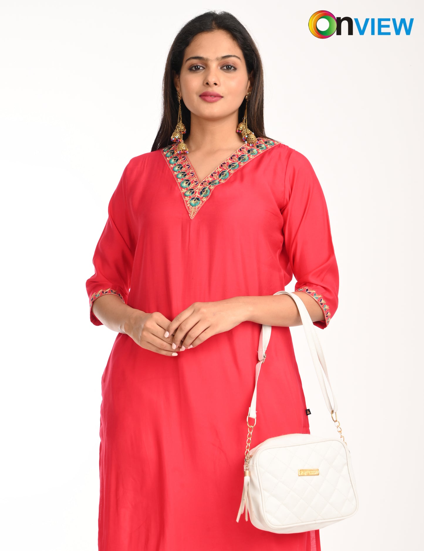 ONVIEW | 1428 | ROMAN SILK EMBROIDERY WITH BORDER | PACK OF 4