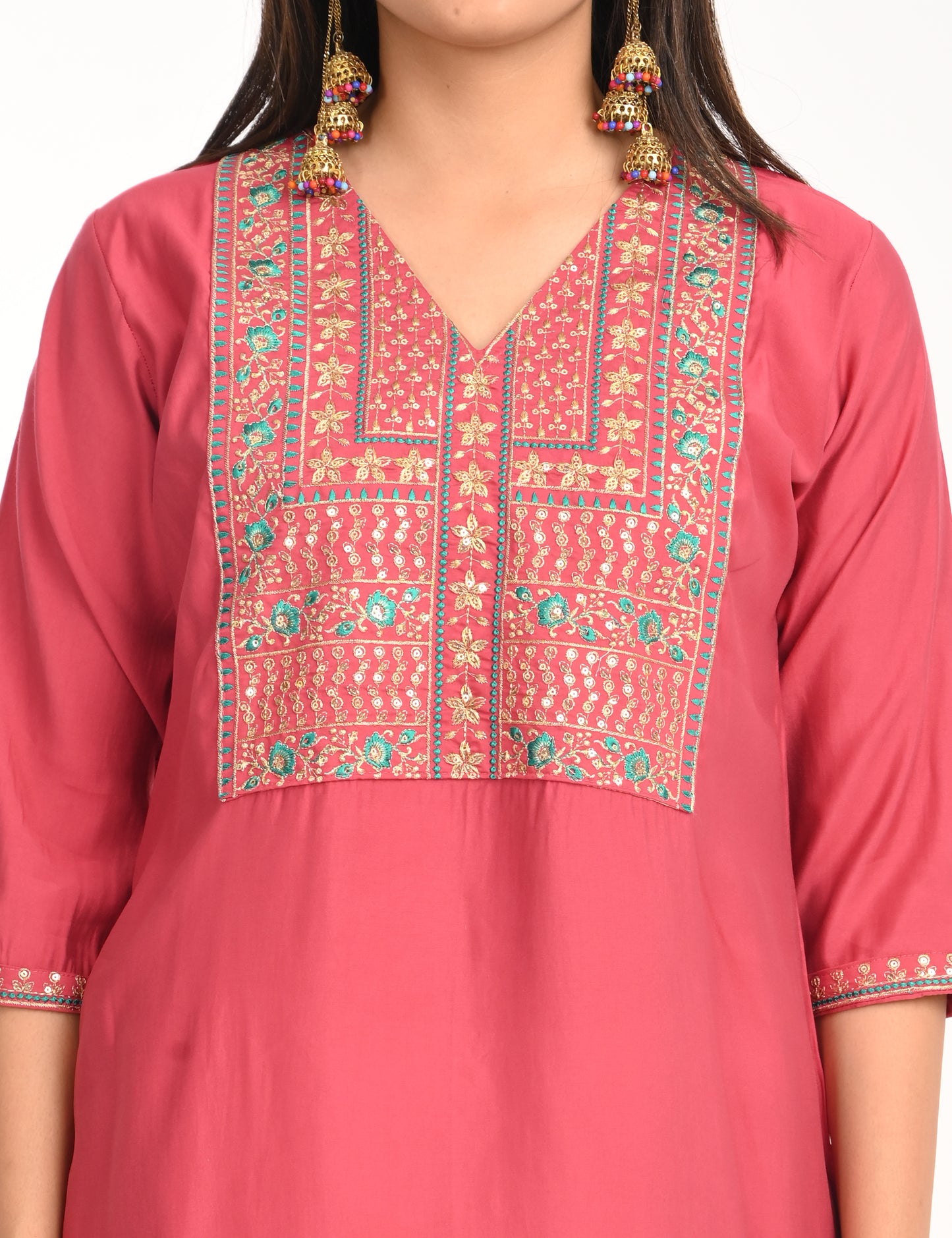 ONVIEW | 1430 | ROMAN SILK EMBROIDERY WITH BORDER | PACK OF 4