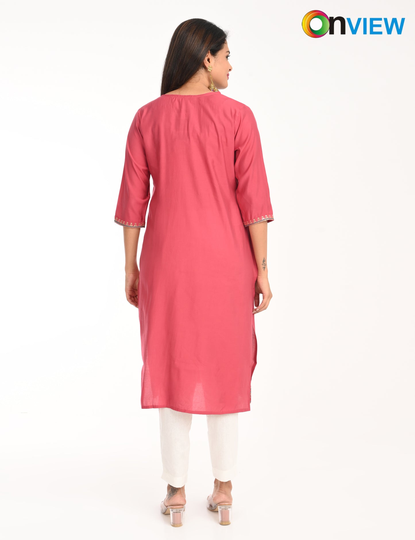 ONVIEW | 1430 | ROMAN SILK EMBROIDERY WITH BORDER | PACK OF 4