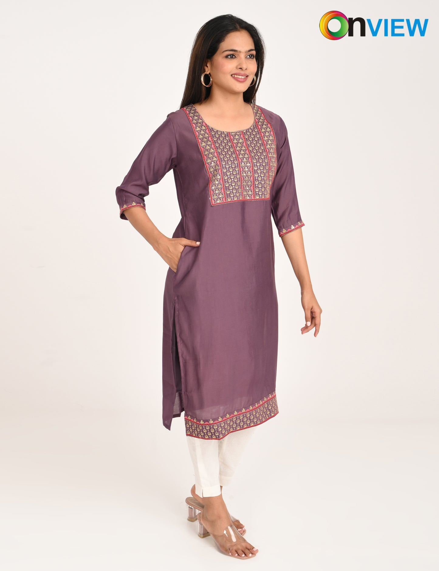 ONVIEW | 1431 | ROMAN SILK EMBROIDERY BORDER WITH LINING | PACK OF 4