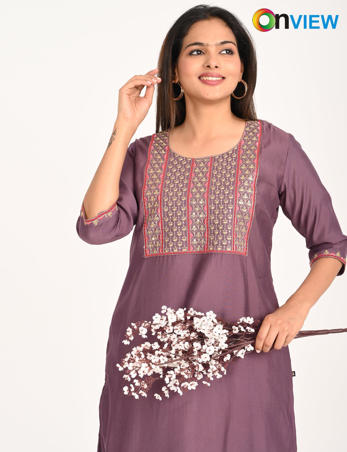 ONVIEW | 1431 | ROMAN SILK EMBROIDERY BORDER WITH LINING | PACK OF 4