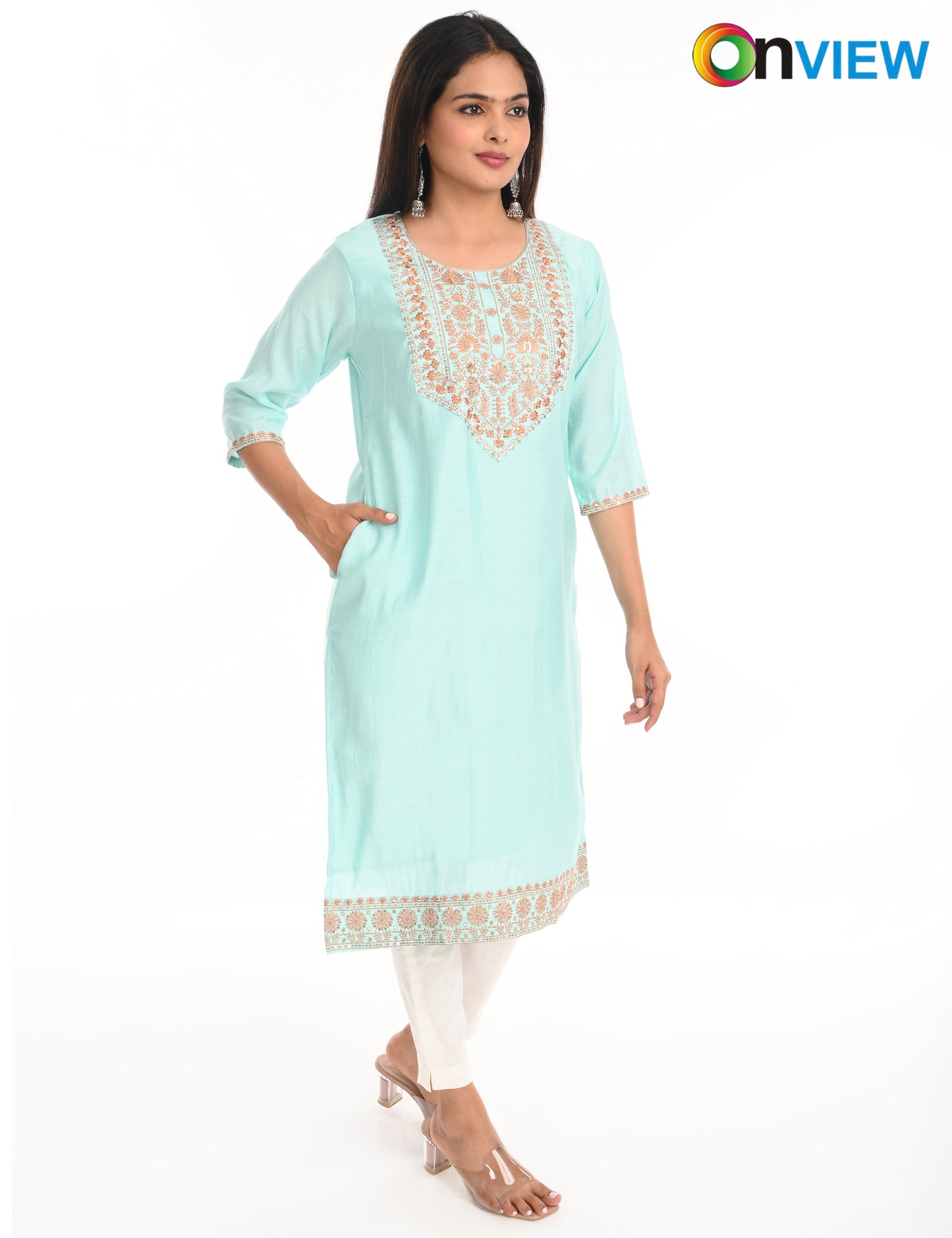 ONVIEW | 1432 | ROMAN SILK EMBROIDERY BORDER WITH LINING | PACK OF 4