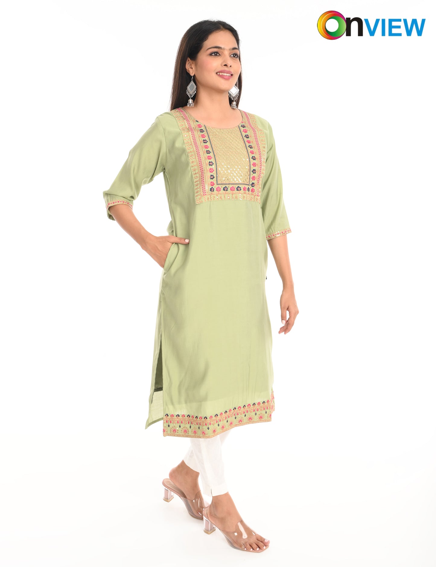 ONVIEW | 1433 | ROMAN SILK EMBROIDERY BORDER WITH LINING | PACK OF 4