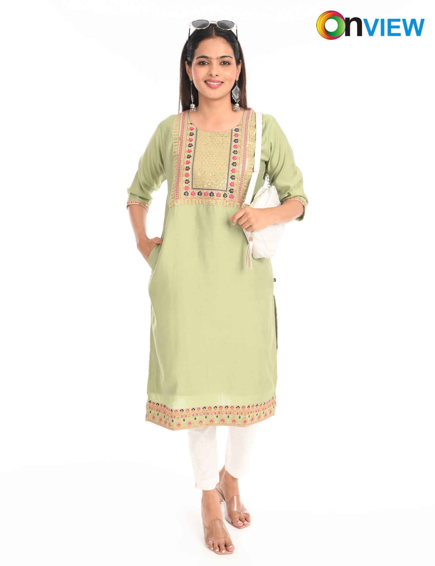 ONVIEW | 1433 | ROMAN SILK EMBROIDERY BORDER WITH LINING | PACK OF 4