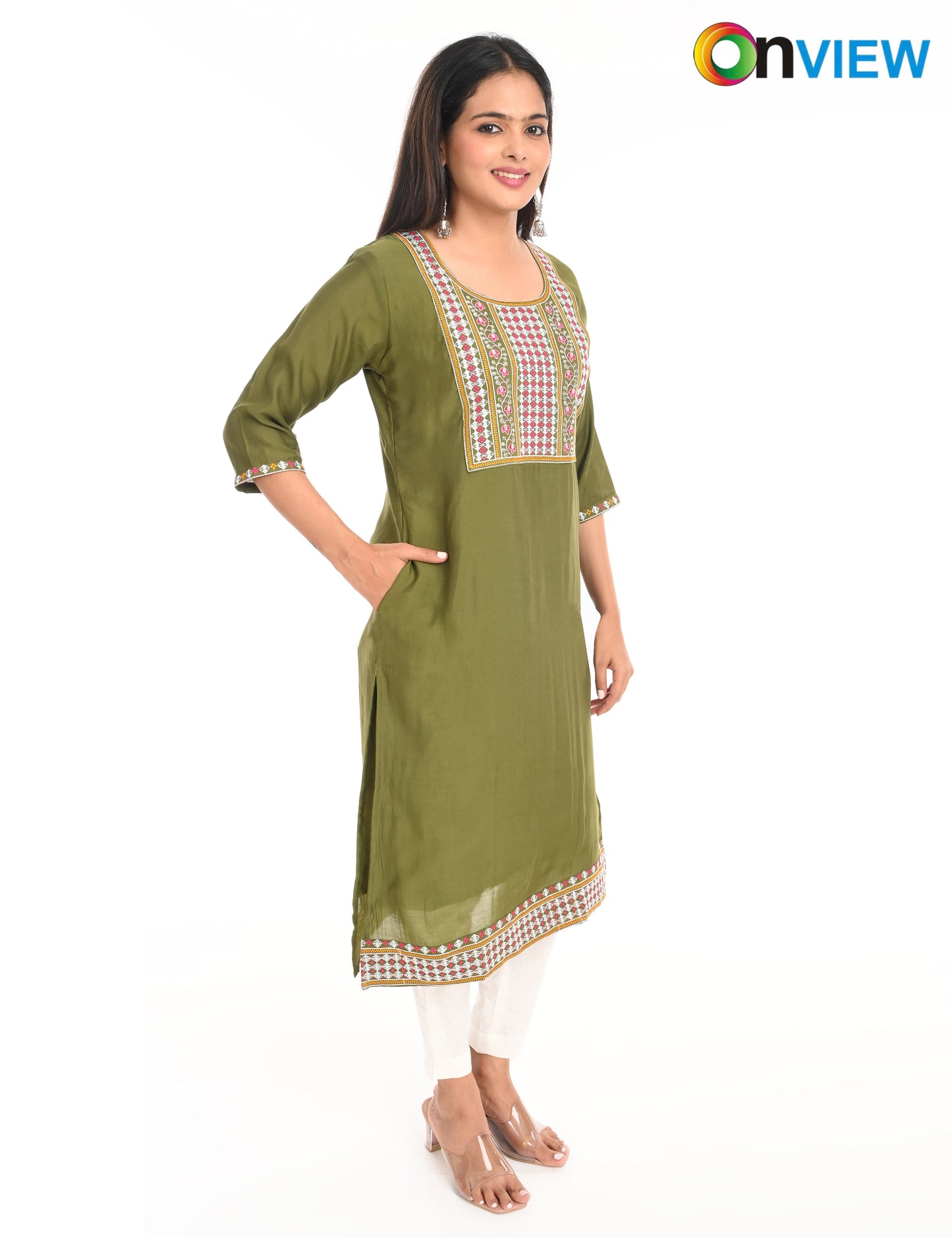 ONVIEW | 1434 | ROMAN SILK EMBROIDERY BORDER WITH LINING | PACK OF 4
