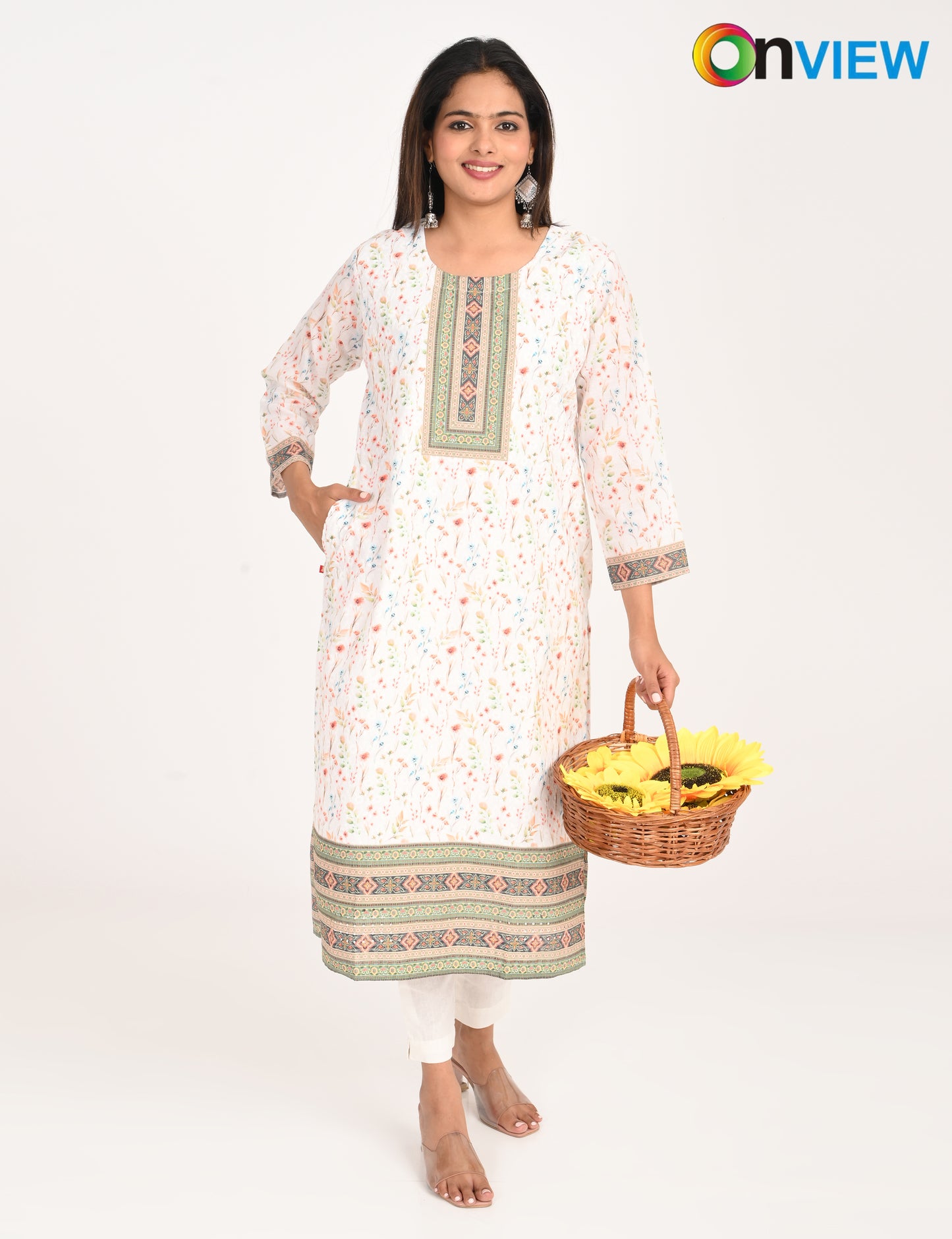 ONVIEW | 550 | COTTON CHIKANKARI WORK WITH DIGITAL PRINT | PACK OF 4