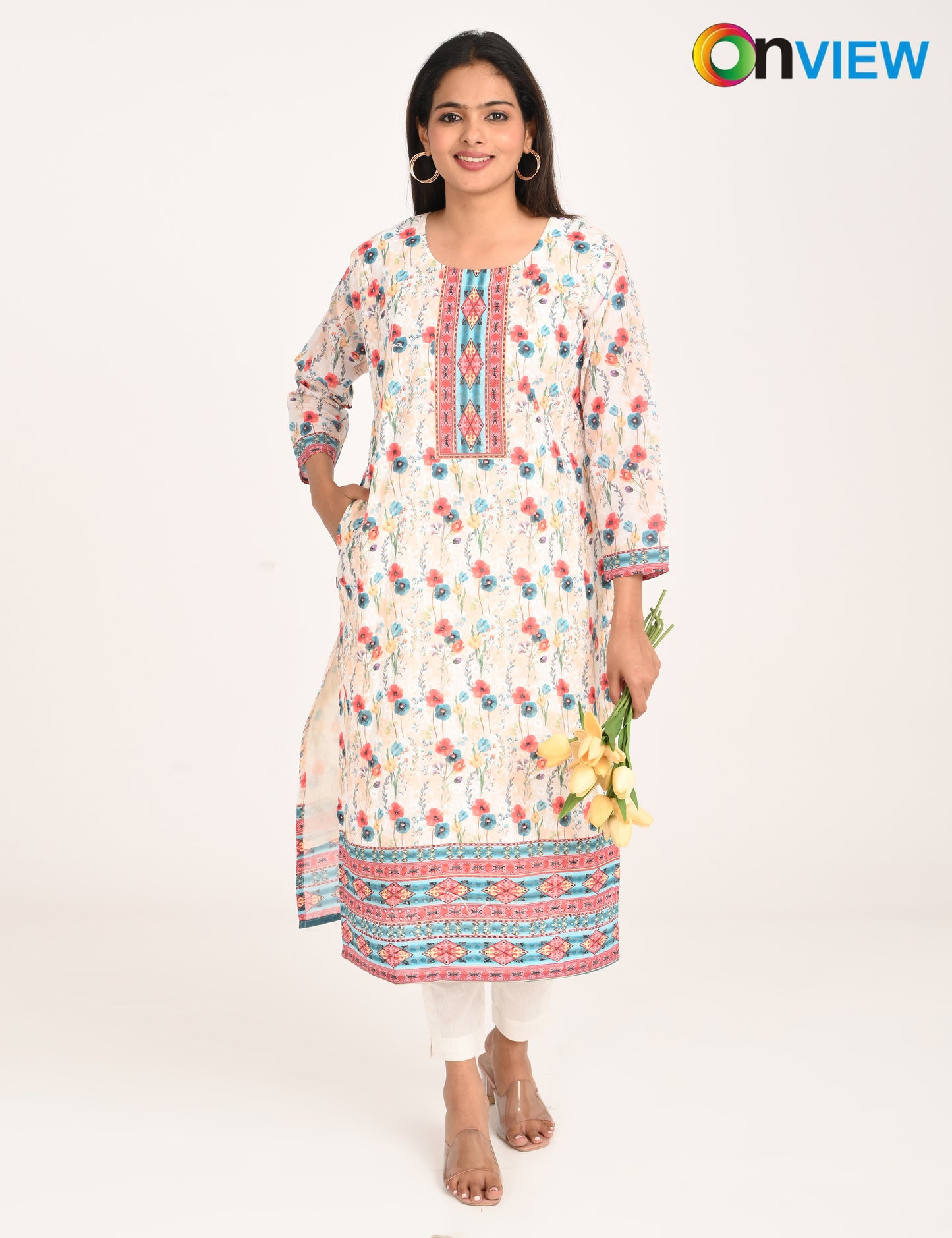 ONVIEW | 990 | COTTON CHIKANKARI WORK WITH DIGITAL PRINT | PACK OF 4