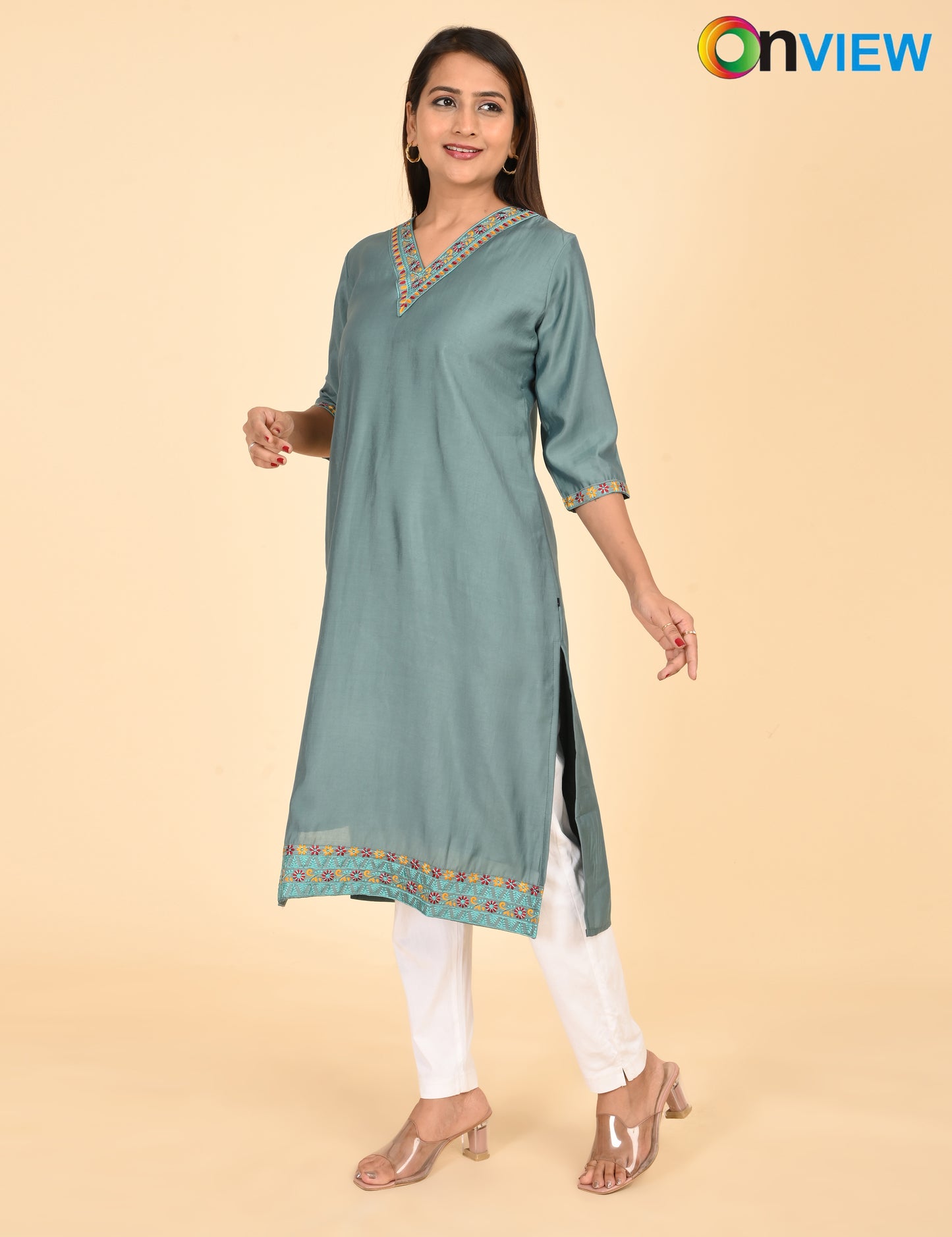 ONVIEW | 1435 | ROMAN SILK EMBROIDERY BORDER WITH LINING | PACK OF 4