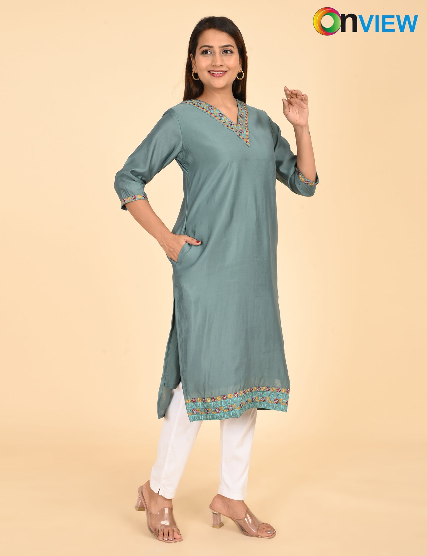ONVIEW | 1435 | ROMAN SILK EMBROIDERY BORDER WITH LINING | PACK OF 4