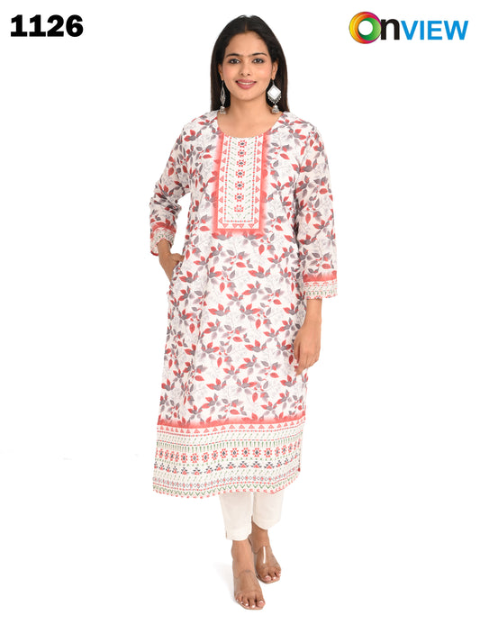 ONVIEW | 1126 | COTTON CHIKANKARI WORK WITH DIGITAL PRINT | PACK OF 4