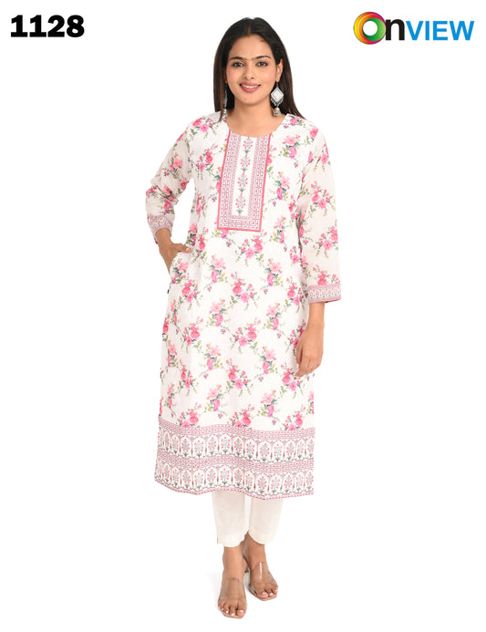 ONVIEW | 1128 | COTTON CHIKANKARI WORK WITH DIGITAL PRINT | PACK OF 4