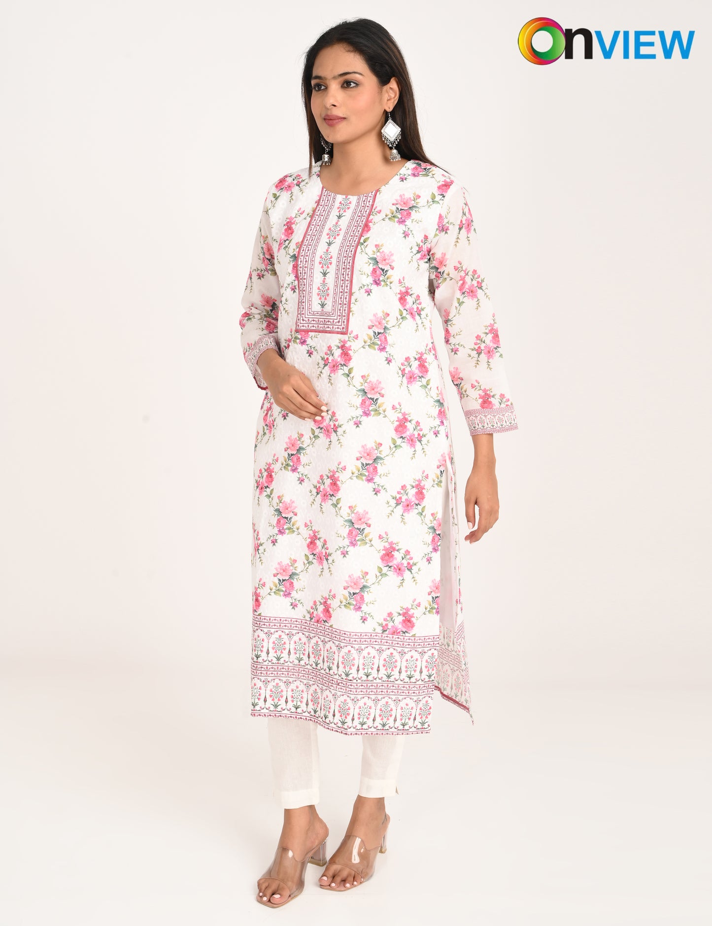 ONVIEW | 1128 | COTTON CHIKANKARI WORK WITH DIGITAL PRINT | PACK OF 4