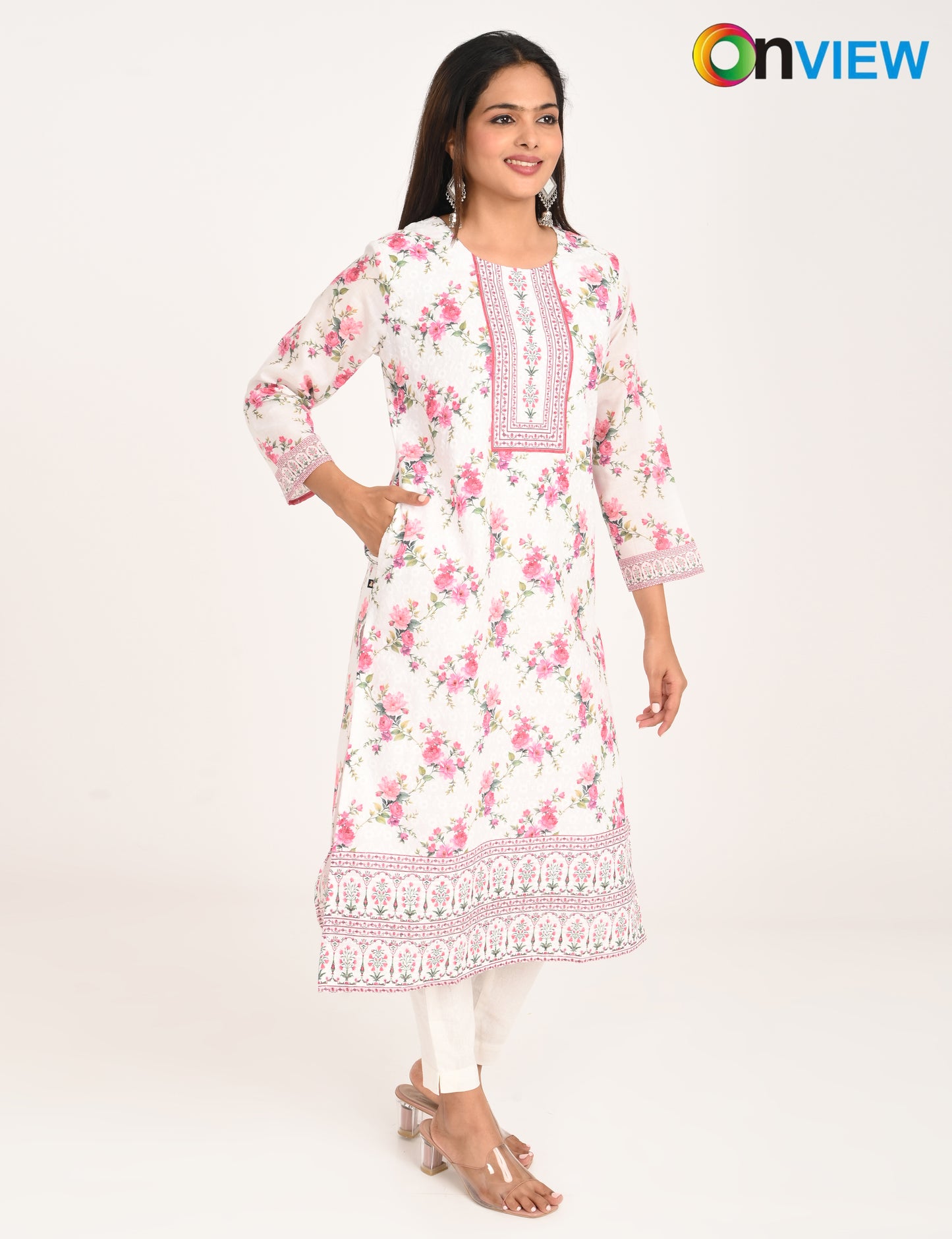 ONVIEW | 1128 | COTTON CHIKANKARI WORK WITH DIGITAL PRINT | PACK OF 4