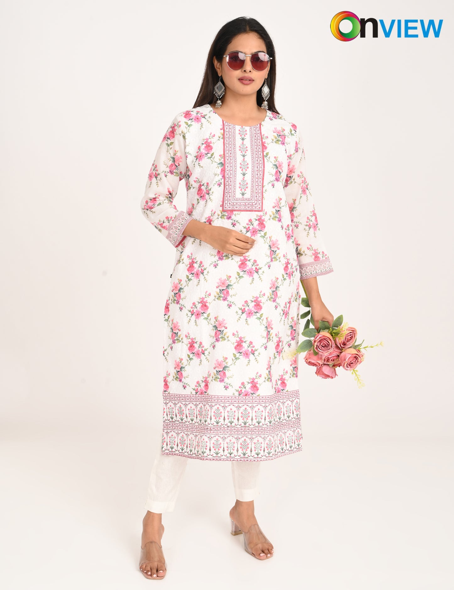 ONVIEW | 1128 | COTTON CHIKANKARI WORK WITH DIGITAL PRINT | PACK OF 4