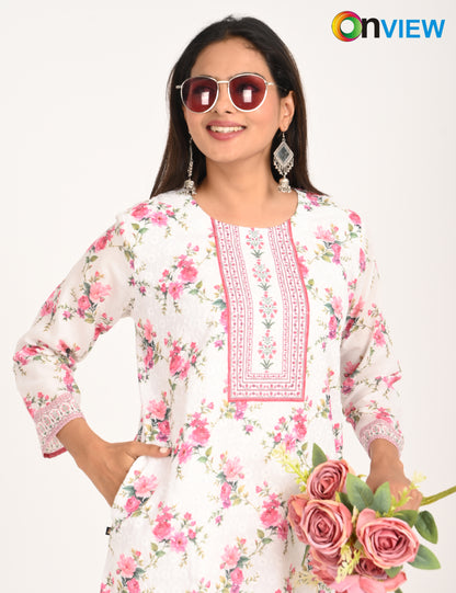 ONVIEW | 1128 | COTTON CHIKANKARI WORK WITH DIGITAL PRINT | PACK OF 4