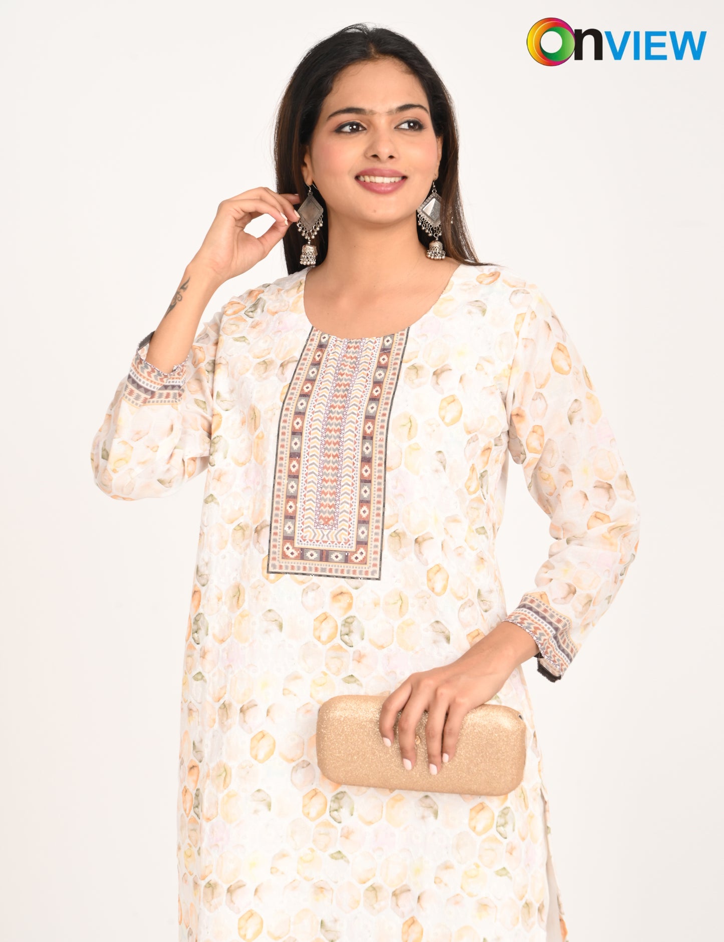 ONVIEW | 1129 | COTTON CHIKANKARI WORK WITH DIGITAL PRINT | PACK OF 4