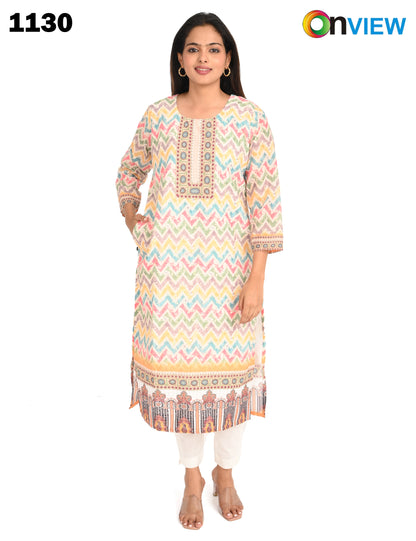 ONVIEW | 1130 | COTTON CHIKANKARI WORK WITH DIGITAL PRINT | PACK OF 4