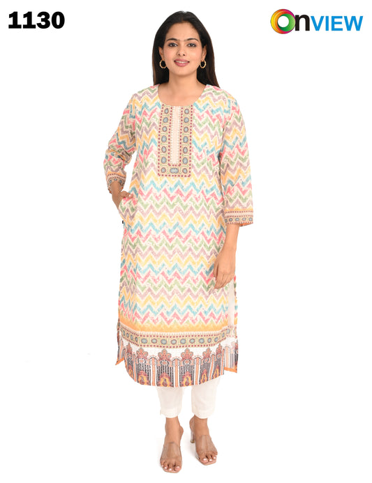 ONVIEW | 1130 | COTTON CHIKANKARI WORK WITH DIGITAL PRINT | PACK OF 4