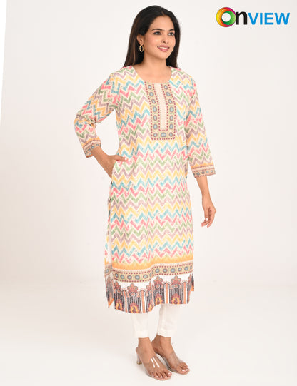ONVIEW | 1130 | COTTON CHIKANKARI WORK WITH DIGITAL PRINT | PACK OF 4