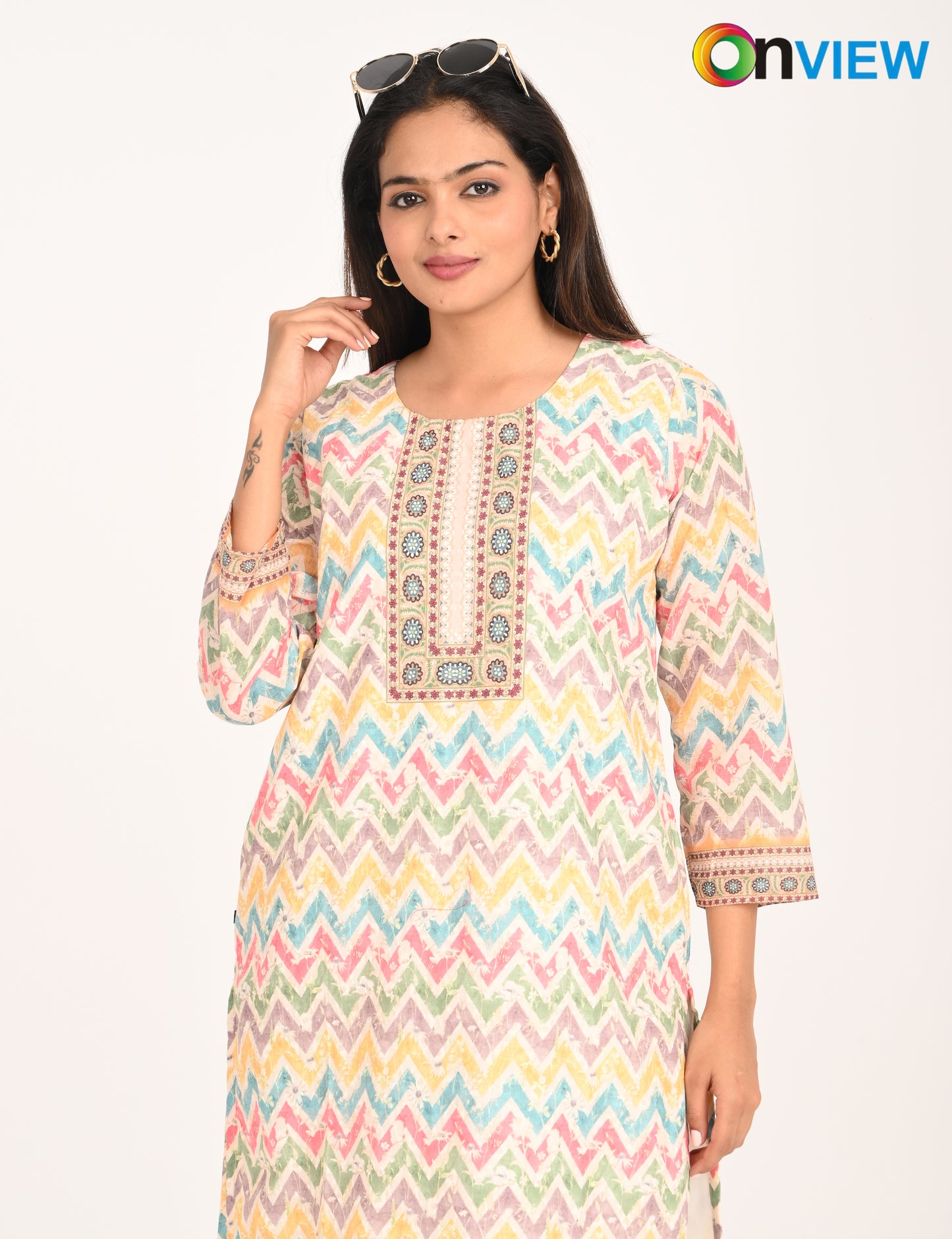 ONVIEW | 1130 | COTTON CHIKANKARI WORK WITH DIGITAL PRINT | PACK OF 4
