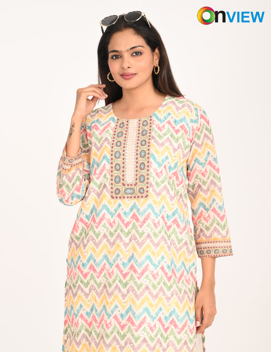 ONVIEW | 1130 | COTTON CHIKANKARI WORK WITH DIGITAL PRINT | PACK OF 4