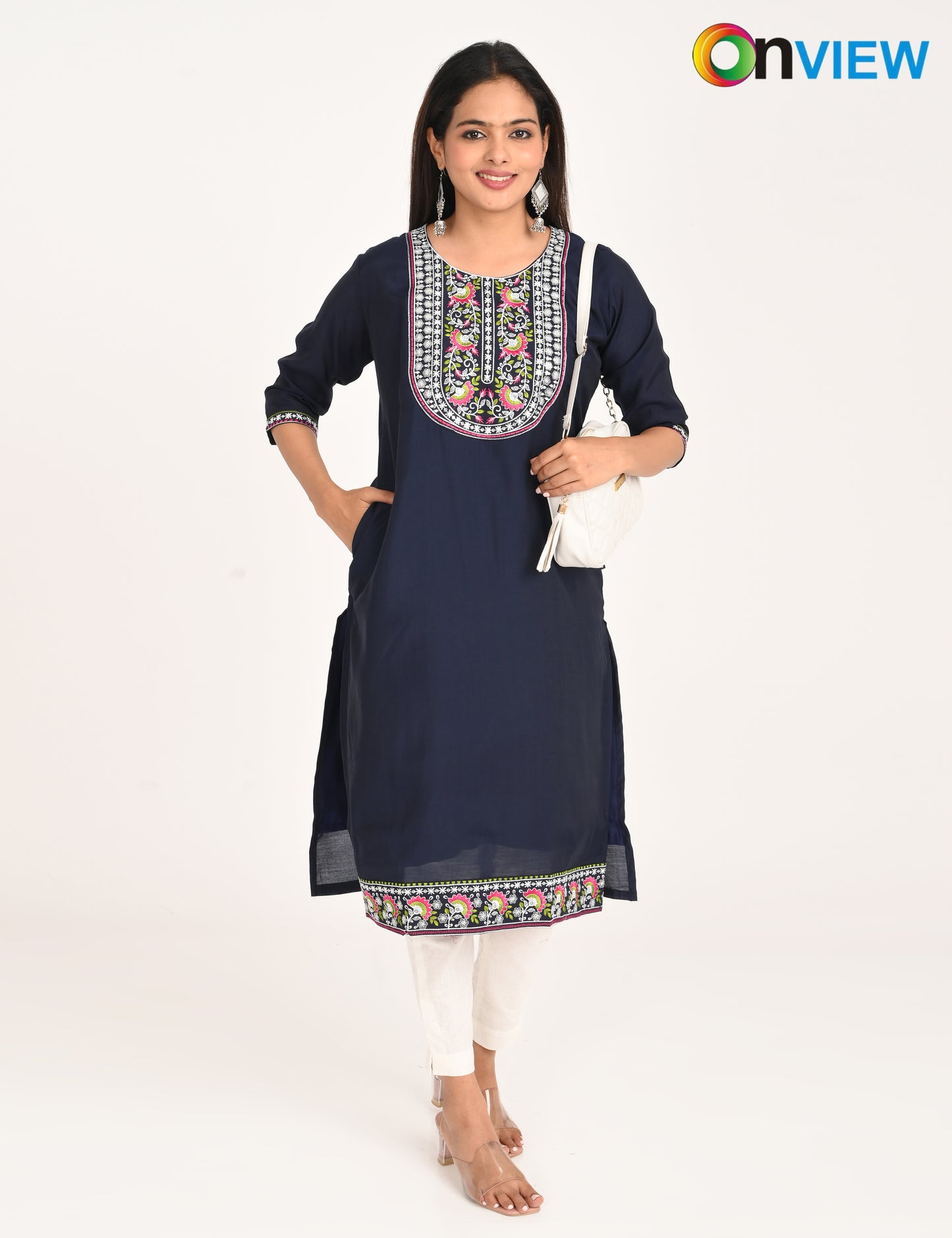 ONVIEW | 1242 | ROMAN SILK EMBROIDERY BORDER WITH LINING | PACK OF 4