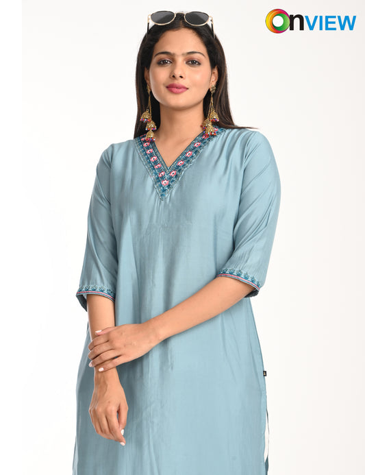 ONVIEW | 1421 | ROMAN SILK EMBROIDERY WITH BORDER | PACK OF 4
