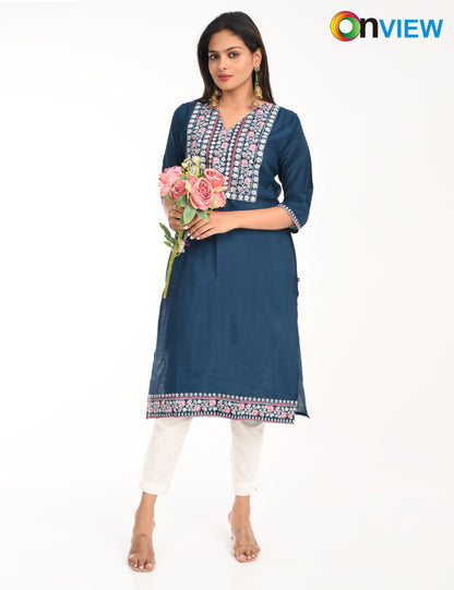 ONVIEW | 1423 | ROMAN SILK EMBROIDERY WITH BORDER | PACK OF 4