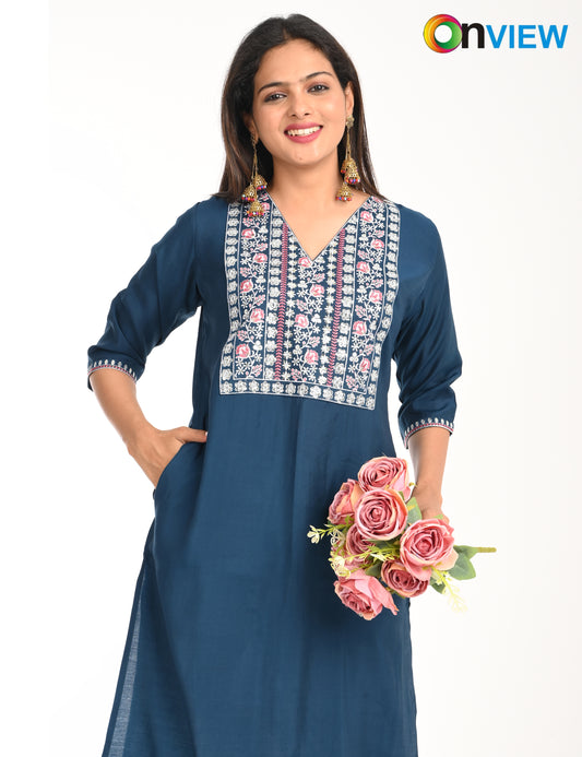 ONVIEW | 1423 | ROMAN SILK EMBROIDERY WITH BORDER | PACK OF 4