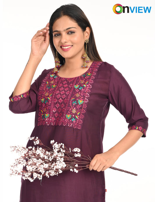 ONVIEW | 1426 | ROMAN SILK EMBROIDERY WITH BORDER | PACK OF 4
