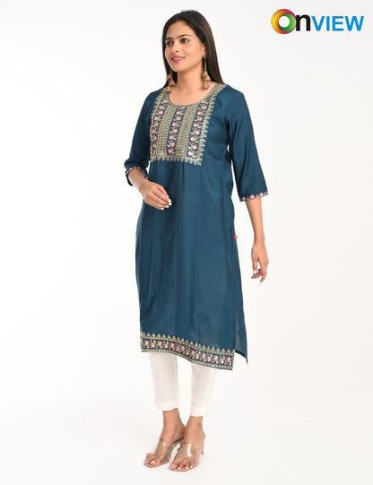 ONVIEW | 1429 | ROMAN SILK EMBROIDERY WITH BORDER | PACK OF 4