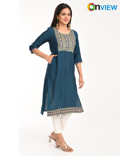 ONVIEW | 1429 | ROMAN SILK EMBROIDERY WITH BORDER | PACK OF 4