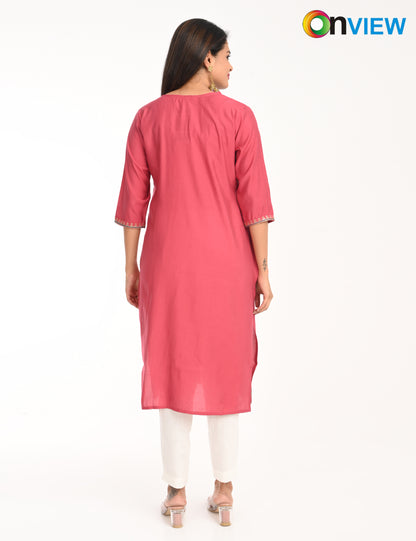 ONVIEW | 1430 | ROMAN SILK EMBROIDERY WITH BORDER | PACK OF 4