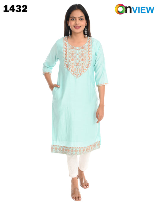 ONVIEW | 1432 | ROMAN SILK EMBROIDERY BORDER WITH LINING | PACK OF 4