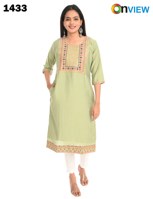 ONVIEW | 1433 | ROMAN SILK EMBROIDERY BORDER WITH LINING | PACK OF 4