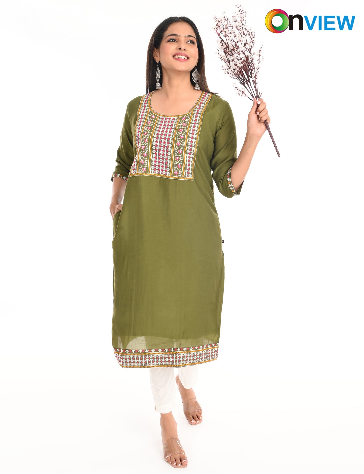 ONVIEW | 1434 | ROMAN SILK EMBROIDERY BORDER WITH LINING | PACK OF 4