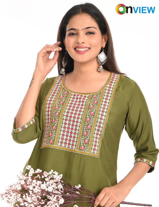 ONVIEW | 1434 | ROMAN SILK EMBROIDERY BORDER WITH LINING | PACK OF 4
