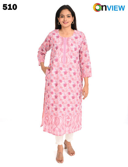 ONVIEW | 510 | COTTON CHIKANKARI WORK WITH DIGITAL PRINT | PACK OF 4