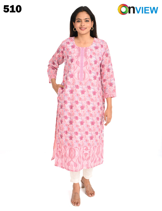 ONVIEW | 510 | COTTON CHIKANKARI WORK WITH DIGITAL PRINT | PACK OF 4