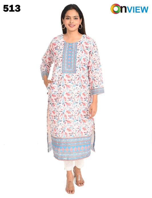 ONVIEW | 513 | COTTON CHIKANKARI WORK WITH DIGITAL PRINT | PACK OF 4
