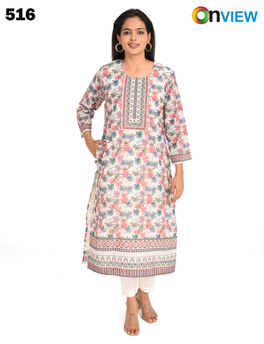 ONVIEW | 516 | COTTON CHIKANKARI WORK WITH DIGITAL PRINT | PACK OF 4