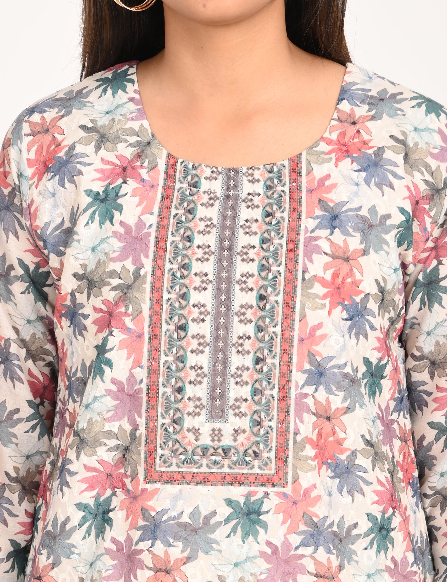 ONVIEW | 516 | COTTON CHIKANKARI WORK WITH DIGITAL PRINT | PACK OF 4