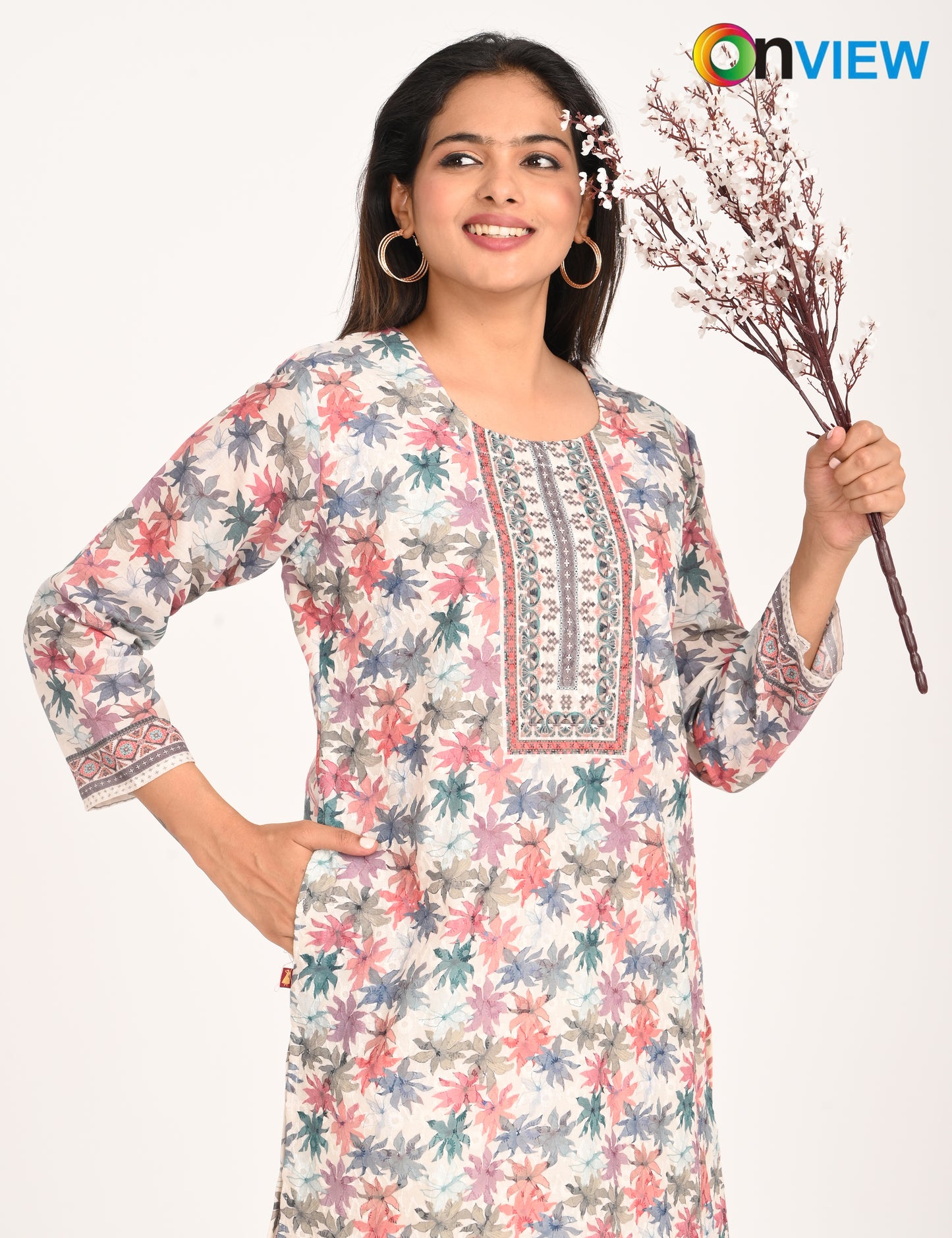 ONVIEW | 516 | COTTON CHIKANKARI WORK WITH DIGITAL PRINT | PACK OF 4