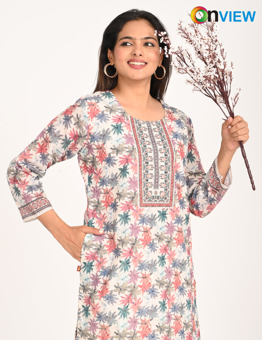 ONVIEW | 516 | COTTON CHIKANKARI WORK WITH DIGITAL PRINT | PACK OF 4