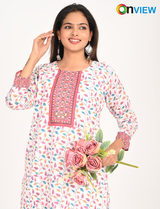 ONVIEW | 525 | COTTON CHIKANKARI WORK WITH DIGITAL PRINT | PACK OF 4