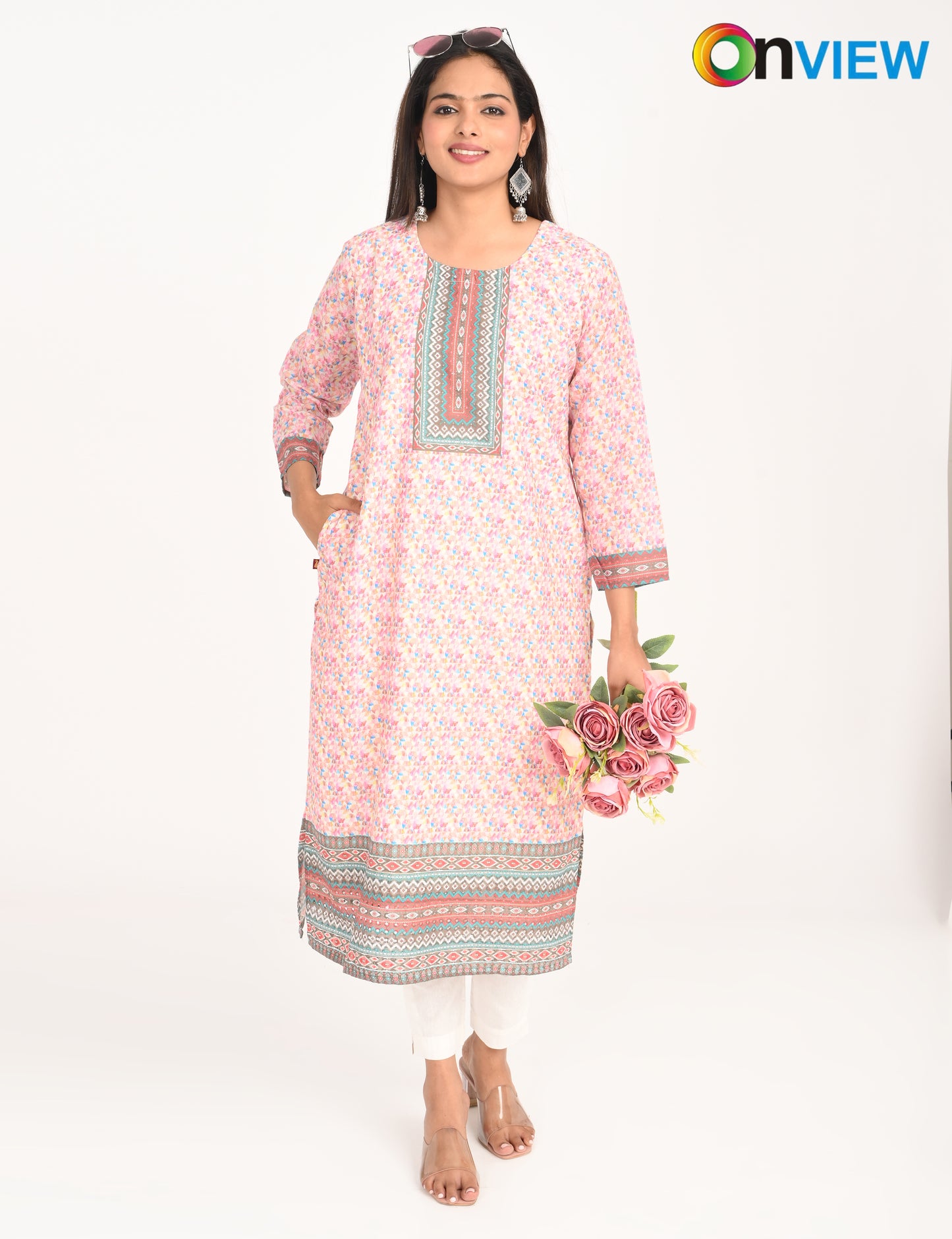 ONVIEW | 528 | COTTON CHIKANKARI WORK WITH DIGITAL PRINT | PACK OF 4